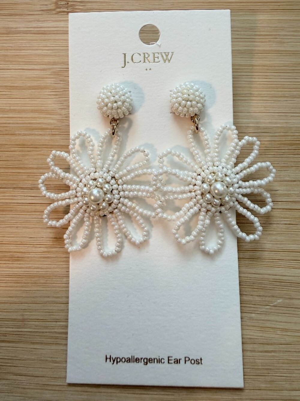 Beaded flower statement earrings